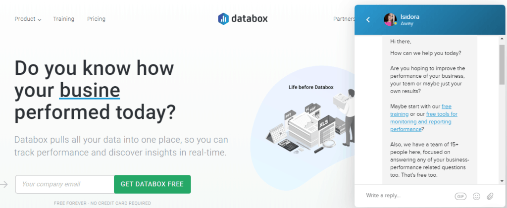 Databox conversational marketing example